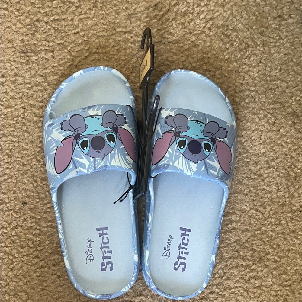 Disney Stitch Kids Slippers - Light Blue